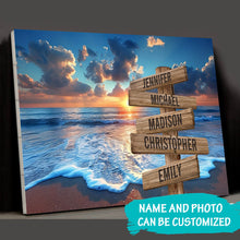 Load image into Gallery viewer, Sunrise & Beach Color Multi-Names Premium Canvas Poster