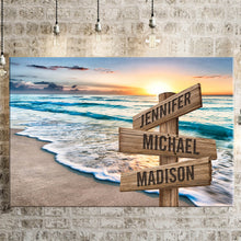 Load image into Gallery viewer, Sunset Beach Color Multi-Names Premium Canvas Poster