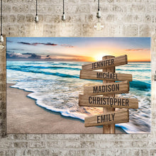 Load image into Gallery viewer, Sunset Beach Color Multi-Names Premium Canvas