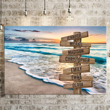 Load image into Gallery viewer, Sunset Beach Color Multi-Names Premium Canvas