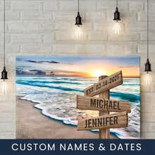 Load image into Gallery viewer, Sunset Beach Color Multi-Names Premium Canvas Poster