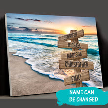 Load image into Gallery viewer, Sunset Beach Color Multi-Names Premium Canvas