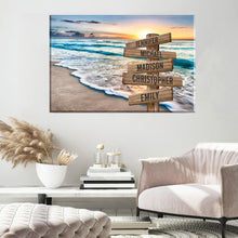 Load image into Gallery viewer, Sunset Beach Color Multi-Names Premium Canvas