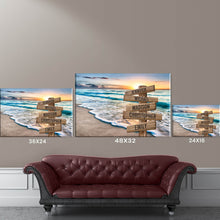 Load image into Gallery viewer, Sunset Beach Color Multi-Names Premium Canvas