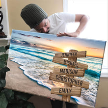 Load image into Gallery viewer, Sunset Beach Color Multi-Names Premium Canvas