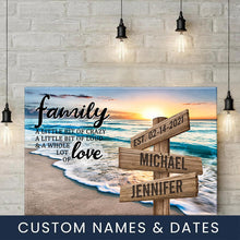 Load image into Gallery viewer, Sunset Beach Color A Little Whole Lot of Love Multi-Names Premium Canvas Poster