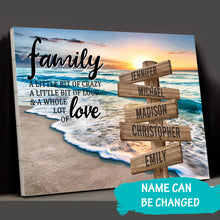 Load image into Gallery viewer, Sunset Beach Color A Little Whole Lot of Love Multi-Names Premium Canvas Poster
