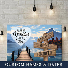 Load image into Gallery viewer, Sunshine Pier Color All of Me Loves All of You Multi-Names Premium Canvas Poster