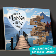 Load image into Gallery viewer, Sunshine Pier Color All of Me Loves All of You Multi-Names Premium Canvas