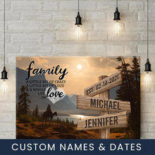 Load image into Gallery viewer, Surrounded by Mountains Color A Little Whole Lot of Love Multi-Names Premium Canvas
