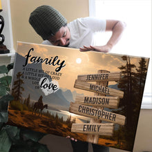 Load image into Gallery viewer, Surrounded by Mountains Color A Little Whole Lot of Love Multi-Names Premium Canvas