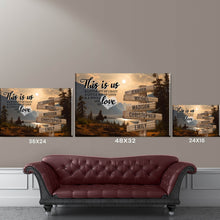 Load image into Gallery viewer, Surrounded by Mountains Color Personalized "THIS IS US" Multi-Names Premium Canvas