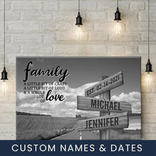 Load image into Gallery viewer, Country Road A Little Whole Lot of Love Multi-Names Premium Canvas Poster