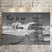 Load image into Gallery viewer, Country Road  Personalized "THIS IS US" Multi-Names Premium Canvas