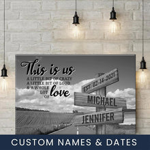 Load image into Gallery viewer, Country Road Personalized "THIS IS US" Multi-Names Premium Canvas Poster