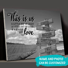 Load image into Gallery viewer, Country Road Personalized "THIS IS US" Multi-Names Premium Canvas Poster