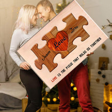 Load image into Gallery viewer, Personalized Couple Names Sign, Valentines Day Anniversary Wedding Gifts Idea for Him Her, Birthday Gift for Husband Wife Boyfriend Girlfriend, Custom Heart Puzzle Pieces