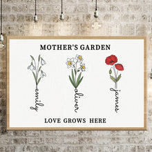 Load image into Gallery viewer, Color Custom Birth Flower Canvas Poster - Unique Family Gifts