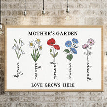 Load image into Gallery viewer, Color Custom Birth Flower Canvas Poster - Unique Family Gifts