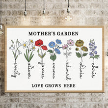 Load image into Gallery viewer, Color Custom Birth Flower Canvas Poster - Unique Family Gifts
