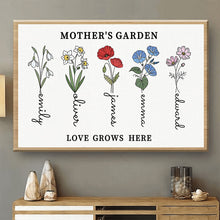 Load image into Gallery viewer, Color Custom Birth Flower Canvas Poster - Unique Family Gifts