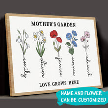 Load image into Gallery viewer, Color Custom Birth Flower Canvas Poster - Unique Family Gifts