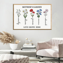 Load image into Gallery viewer, Color Custom Birth Flower Canvas - Unique Family Gifts (Ready to Hang)