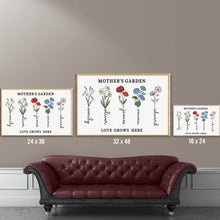 Load image into Gallery viewer, Color Custom Birth Flower Canvas - Unique Family Gifts (Ready to Hang)
