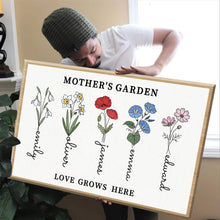 Load image into Gallery viewer, Color Custom Birth Flower Canvas - Unique Family Gifts (Ready to Hang)