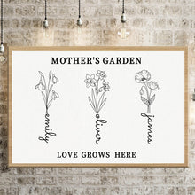 Load image into Gallery viewer, Custom Birth Flower Canvas - Unique Family Gifts (Ready to Hang)