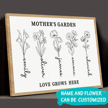Load image into Gallery viewer, Custom Birth Flower Canvas Poster - Unique Family Gifts
