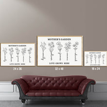 Load image into Gallery viewer, Custom Birth Flower Canvas - Unique Family Gifts (Ready to Hang)