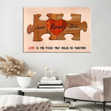 Load image into Gallery viewer, Personalized Couple Names Sign, Valentines Day Anniversary Wedding Gifts Idea for Him Her, Birthday Gift for Husband Wife Boyfriend Girlfriend, Custom Heart Puzzle Pieces