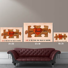 Load image into Gallery viewer, Personalized Couple Names Sign, Valentines Day Anniversary Wedding Gifts Idea for Him Her, Birthday Gift for Husband Wife Boyfriend Girlfriend, Custom Heart Puzzle Pieces