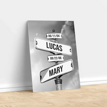 Load image into Gallery viewer, Personalized Canvas "Date of birth of children"