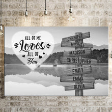 Load image into Gallery viewer, Dreams Interpretation of Lake All of Me Loves All of You Multi-Names Premium Canvas