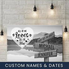 Load image into Gallery viewer, Dreams Interpretation of Lake All of Me Loves All of You Multi-Names Premium Canvas