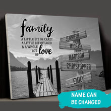Load image into Gallery viewer, Lake Dock  A Little Whole Lot of Love Multi-Names Premium Canvas
