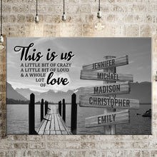 Load image into Gallery viewer, Lake Dock Personalized "THIS IS US" Multi-Names Premium Canvas Poster
