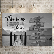 Load image into Gallery viewer, Lake Dock Personalized "THIS IS US" Multi-Names Premium Canvas Poster