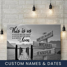 Load image into Gallery viewer, Lake Dock Personalized "THIS IS US" Multi-Names Premium Canvas Poster