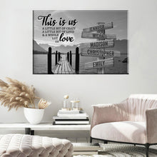 Load image into Gallery viewer, Lake Dock Personalized "THIS IS US" Multi-Names Premium Canvas Poster