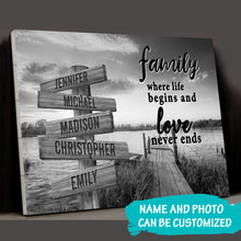 Load image into Gallery viewer, Lake Dock Where Life Begins And Love Never Ends Multi-Names Premium Canvas Poster
