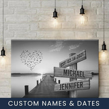Load image into Gallery viewer, Love Bird Multi-Names Premium Canvas