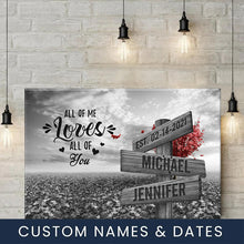 Load image into Gallery viewer, Love Tree All of Me Loves All of You Multi-Names Premium Canvas Poster
