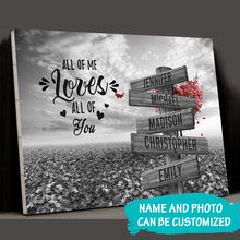 Load image into Gallery viewer, Love Tree All of Me Loves All of You Multi-Names Premium Canvas Poster
