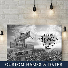 Load image into Gallery viewer, Love Tree All of Me Loves All of You Multi-Names Premium Canvas Poster