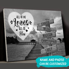 Load image into Gallery viewer, Maldives Scenery All of Me Loves All of You Multi-Names Premium Canvas Poster