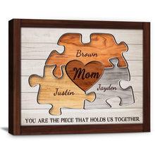 Load image into Gallery viewer, Personalized Mother's Day Gifts Custom Puzzle Sign Canvas Prints - Ready to Hang