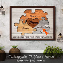 Load image into Gallery viewer, Personalized Mother's Day Gifts Custom Puzzle Sign Canvas Prints